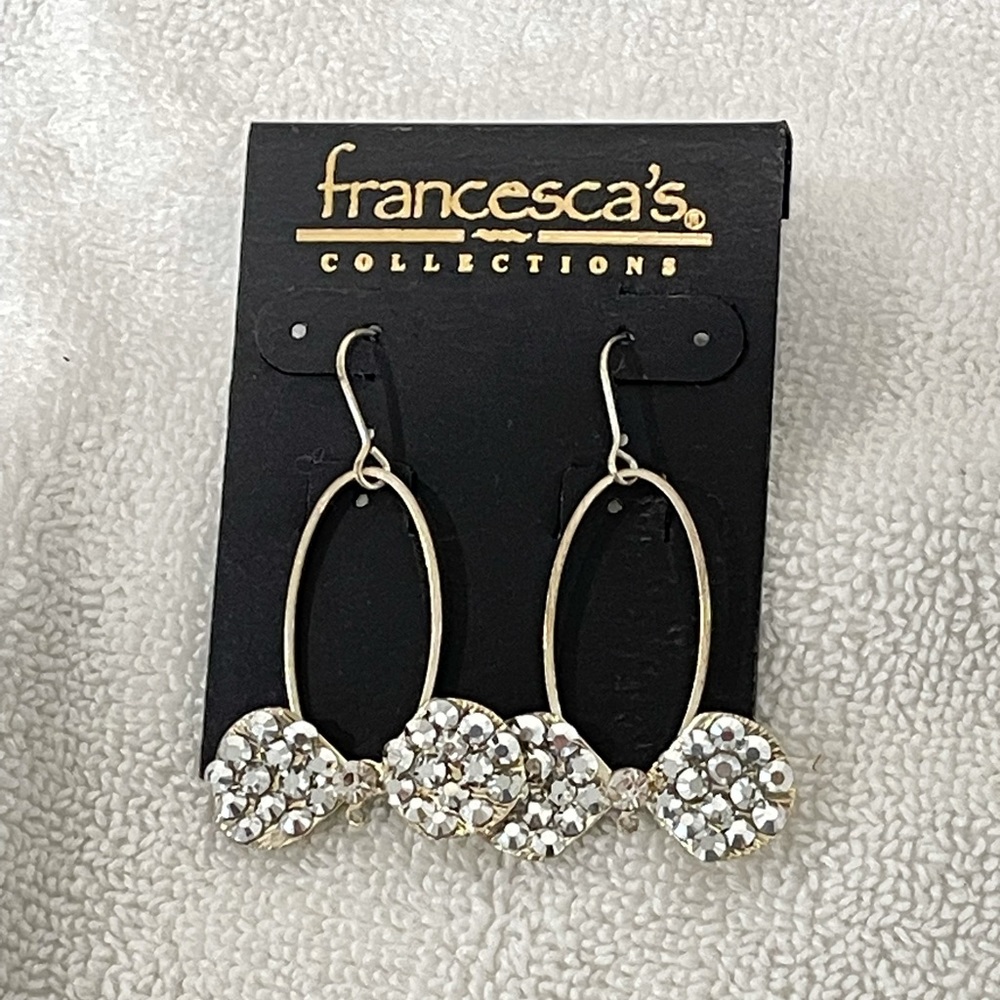 Rhinestone bow earrings
